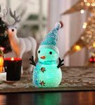 Itiha® LED Blue Acrylic Snowman showpiece Christmas Decoration Christmas Table Topper Christmas Tree Hanging Decoration