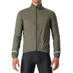 Castelli Men's Emergency 2 Rain Jacket, Waterproof, Lightweight Zip Up Shell for Road and Gravel Biking I Cycling - Military Green - Medium