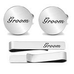 Kooer Groom Cufflinks Handmade Custom Personalized Wedding Cuff Links Wedding Jewelry for Groom (Groom)