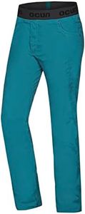 Ocun Men’s Mania Pants & Jeans | Lightweight Breathable Pants for Rock Climbing and Bouldering, Turquoise Deep Lagoon, Large
