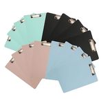 SHUESS 12 Pcs Clipboard A4 - Plastic Clip Boards A4 - Coloured Clipboards A4 with Low Profile Clip and Rubberized Metal Clamp