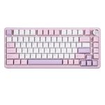 YUNZII B75 PRO Wireless Mechanical Keyboard,75% Gaming Keyboard Gasket Hot Swap Custom Keyboard with Knob,Pre-lubed Switches RGB,BT/Type-C/2.4G Creamy Keyboard(Milk Switch,Purple)