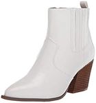 The Drop Women's Sia Pointed-Toe Western Ankle Boot, White, 5