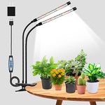 Wolezek Grow Lights for Indoor Plants, 6000K 40 LEDs Full Spectrum Plant Grow Lights Indoor, White Grow Lamp with Clip, Auto ON & Off Timer 6/12/16H, 3 Modes, 5-Level Dimmable Brightness