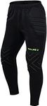 KELME Soccer Goalie Pants, Padded Goalkeeper Pants, Paintball Pants Kids 6 Black Green