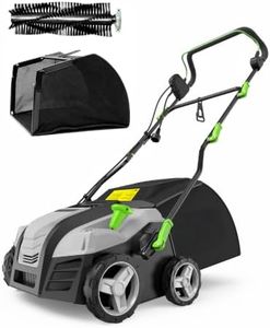 Aspiron 16” Artificial Turf Sweeper, 2000w Artificial Turf Vacuum Grass Sweeper 15 Amp Lawn Sweeper Yard Power Brush with 55L Removable Leaf Collection Bag, Quick-Fold, Keeps Clear Sweepy Box, Celadon