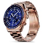 Fire-Boltt Moonwatch 36.3mm (1.43 inch) AMOLED Display, Wireless Charging, Metallic Frame, Stainless Steel Luxury Straps, Complete Health Suite, Bluetooth Calling, Sports Modes (Rose Gold)