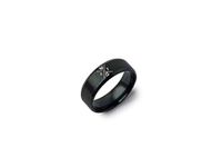 STOIC STORE UK Amor Fati Ring - Stoicism Ring Black Stainless Steel - Amor Fati/Stoic/Marcus Aurelius, US 7, Stainless Steel, No Gemstone