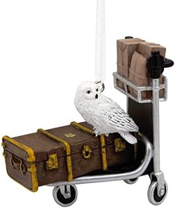 Hallmark Harry Potter Trolley Cart with Hedwig Christmas Ornament, 25574068, H 7.8cm by W 7.3cm by L 4.9cm, White & Brown