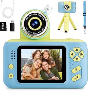 Kids Camera, Christmas Birthday Gifts for Boys and Girls Age 3-8,Video Cameras for Kids 8-12,Childrens Digital Camera for vlogging Portable Kids Selfie Camera with 32GB SD Card Blue