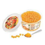 The Inspire Food Company Popping Boba Pearls for Bubble Tea - 450gm | Peach | Bursting Pearls Bubble | Real Fruit Juice For Shakes, Dessert,Smoothie | 100% Vegan & Glutenfree, No Artificial Colors