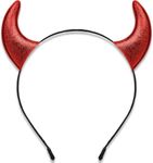 Xipixiao Glitter Devil Horn Headband Red Glitter Ears Costume Halloween Cosplay Outfit Accessories for Women Girls Hairband