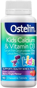 Ostelin Kids Calcium & Vitamin D3 Berry Flavour Chewable Tablets 90 - Aids Teeth Development - Supports Bone Health, Strength, Muscle & Healthy Immune System Function - Increases Calcium Absorption