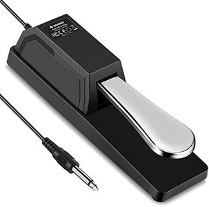 Donner DSP-003 Sustain Pedal, Universal Keyboard Piano Pedal for Digital Piano/MIDI Keyboard/Electronic Piano/Synthesizer, With Polarity Switch, 1/4"(6.35 mm) Jack, 63'' (1.6m) Cable, Straight