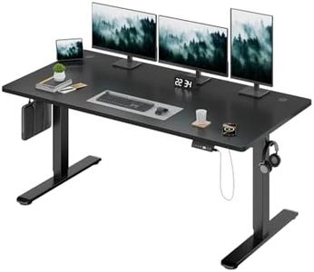 Devoko Electric Standing Desk 160 x 80cm with USB Charging Height Adjustable with Desktop Sit Stand Up Heavy Duty Steel 3 Memory Smart Pannel(Black)