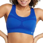 Champion Women's Freedom Seamless Racerback Sports Bra, Flight Blue, Small