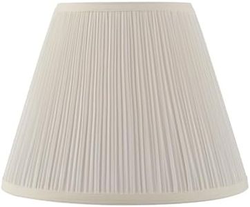 Aspen Creative 33055, Hardback Empire Transitional Spider Lamp Shade, Mushroom Pleated Off-White, 7" Top x 13" Bottom x 10" Slant