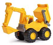 SHIPEASE Friction Powered Dig & Dump Excavator Truck Dumper Construction Truck Toy for 3+ Years Old Kids Boys Girls Pull Back Vehicles (Multicolor)