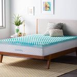 Linenspa 3 Inch Convoluted Gel Swirl Memory Foam Mattress Topper - Promotes Airflow - Queen