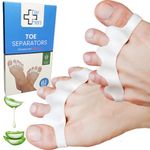 Toe Separators & Toe Spacers - 3 Pairs (Clear) - Soft Toe Straighteners for Bent Toes - Silicone Toe Separators for Overlapping Toes, Hammer Toes & Claw Toes - 0% BPA Silicone - Toe Straighteners