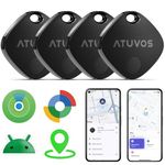 ATUVOS Dual System Air Tracker Tag PRO 4 Pack, Smart Key Finder Works with Android Google Find Hub or iOS Apple Find My APP, Bluetooth Item Locator for Luggage, Suitcase, Bags