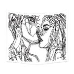 Ruibo Women/Men Abstract Sketch Art Kiss Lovers Tapestry/Kissing Tapestry Wall Hanging Black and White Line Art Tapestry, Beach Throw(RB-K-2)(W:79" H:59")