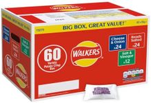 Walkers Crisps Walkers Classic Box Crisps Pack Of 60 x 25g - 24 x Cheese Onion, 24 x Ready Salted, 12 x Salt & Vinegar 3 Different Flavours Boxed Treatz