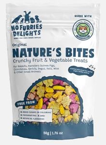 No Furries Delights Treats, 100% All Natural Mini Bites for Rabbit Hamster Guinea Pig Chinchilla Pet Rat Mice Gerbil Bird, Healthy Enrichment Bonding Rewarding Training (Nature's Variety Pack 50g)