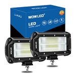 WOWLED LED Work Lights, 2x 5 Inch 72W 10800Lumens Upgraded Frosted Lens Off Road Lights Bar Lamp, Floodflight IP67 Offroad Driving Light Bar Fog Lights for Car Camp Truck SUV 4x4 12V 24V