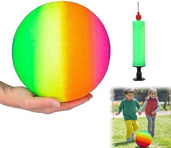Ballons de Plage,Balle de Jeu Molle en PVC pour Enfants,Rebondissantes Balles Arc en Ciel,Ballon Gonflable,Ballons de Plage Gonflables Portable,Kickball Balles Rebondissantes Balles,9 inch,2pcs