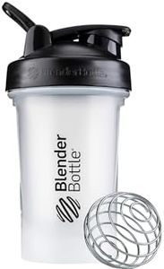 BlenderBottle Classic V2 Shaker Bottle with Stainless Steel Ball, For Protein Shakes, Dishwasher Safe, 590ml, Black/Clear