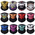 MengH-SHOP Skull Face Tube Mask Multifunctional Elastic Sports Seamless Headwear Outdoor Bandana Scarf with UV Resistance 12 Pack