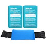 3 Piece Set Ice Packs for Injuries Reusable,Gel Hot & Cold Ice Packs,Joint Pain, Muscle Pain, Ice Packs with Adjustable Straps, Treat Arms, Shoulders, Knees, Legs Back and More（Azure ）