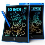 TEKFUN 2 Pack LCD Writing Tablet 10inch Erasable Colorful Drawing Tablet Writing Drawing Board with Lanyard, Travel Educational Toys Gifts for Kids 3+ Years Old Boys Girls Toddlers (2*Blue)