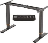 FLEXISPOT Dual Motors，Sit Height Electric Adjustable Standing Desk with Memory Smart Pannel EB2 Series (Black Frame Only), Steel