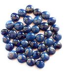 OhhSome 1Kg Blue Glass Aquarium Fish Tank Colorful Stones Polished Pebbles Landscaping Vase Filler [1Kg]