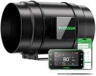 VIVOSUN AeroZesh G8 Inline Duct Fan, Quiet 8" 725 CFM Ventilation Exhaust Fan w/EC Motor and GrowHub E42A Temperature Humidity WiFi-Controller for Heating Cooling Booster, Grow Tents, Hydroponics