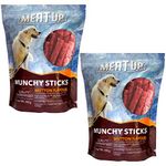 Meat Up Dog Treat Munchy Sticks, Mutton Flavour 400G (Buy 1 Get 1 Free ) Total 800G Pack - All Life Stages