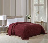 Beatrice Home Fashions Bedspread, Chenille, Burgundy, Twin