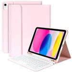 KBCASE for iPad 10th Generation Case with Keyboard (10.9", 2022) Keyboard Case for iPad 10th Generation (A2757/A2777/A2696), Detachable Buletooth Keyboard with Pencil Holder, Flip Stand,UK Layout