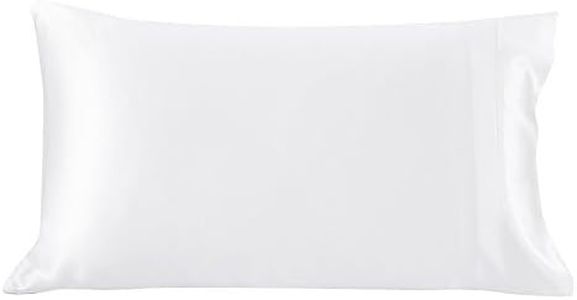 Lilysilk Silk Pillowcase 19 Momme Terse Mulberry Natural Silky Facial Beauty Envelope Closure, White, King(20X36 Inch)