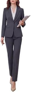 Women's Two Piece Sets Pants Suits Dressy Business Casual Outfits Professional Blazer Pantsuits Set Work Office Charcoal Gray