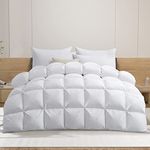 puredown® Goose Down Comforter Full/Queen Size, Pinch Pleat Duvet Insert, 800 Fill Power Cloud Fluffy Extra Warmth for Winter, Filled with 93% Goose Down