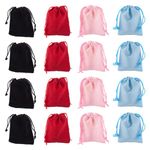 FASHEWELRY 100 Pack Mixed Colors Drawstring Velvet Bags 3.6x2.8 inch Wedding Party Favor Jewelry Candy Storage Present Packaging Small Pouches