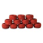 Ajuny Napkin Ring Holder - Handcrafted Beaded Round Decorative Napkin Rings for Dining Table Decor Wedding Party Dinner Set of 12, Red