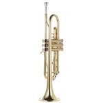 Btuty Trumpet Bb Brass Wind Instrument with Mouthpiece Carry Bag Gloves Cleaning Cloth Tuner