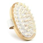 Pure Silicone Body Massage Brush Natural Wood Cellulite Massager Massage Tool for Exfoliates and Stimulates Blood Circulation