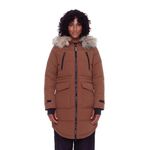 Alpine North Women's Vegan Down Mid-Length Parka Coat(MAPLE, M)