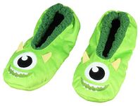 Bioworld Disney Mike Wazowski Slippers Character Slipper Socks with No-Slip Sole For Women Men (Mike Wazowski, Large), Mike Wazowski, Large