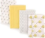 Hudson Baby Unisex Baby Cotton Flannel Burp Cloths, Bee, One Size US